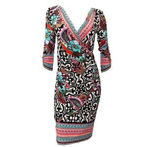 Floral Wrap Dress - Multicolor